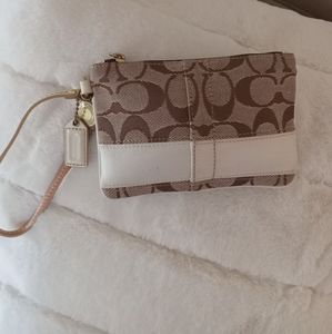 Vintage Coach Signature Stripe Wristlet